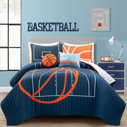 Lush Decor Navy Solid Reversible Full/Queen Quilt with (Fill)