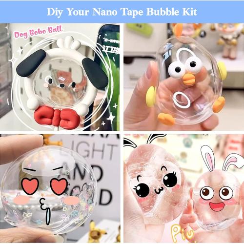 Nano Tape Bubble Kit, Nano Squishy Making kit Tape Bubbles, Arts and Craft DIY Stress Ball Making kit and Crafts for Kids Ages 8-12 Year Bubble Craft Kit Toys 2PCS (2&1.2)