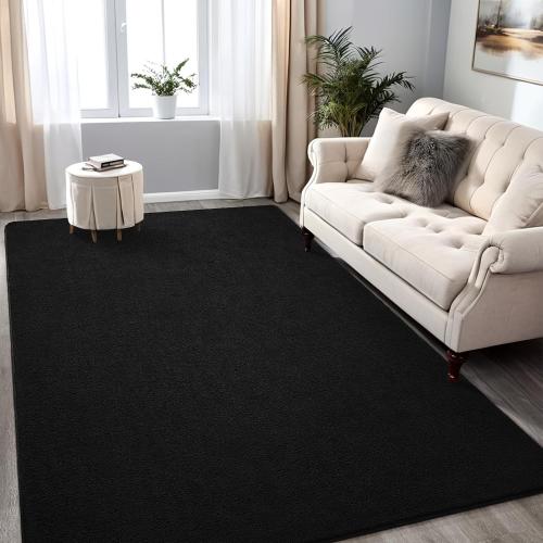 4x6 Black Area Rug Modern Aesthetic Minimalist