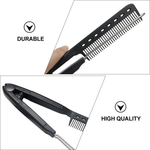 FRCOLOR V-Shaped Hair Straightening Comb Hair Straightening Brush Tool for Salon Styling and Daily Care Compact 9.21 X 3.54 X 0.78 in 1 pack