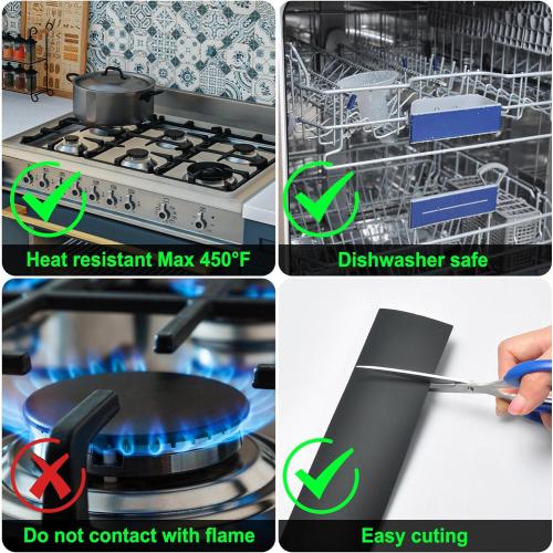 KindGa Silicone Stove Counter Gap Cover - 25 Inch Gap Filler 2 Pack Black