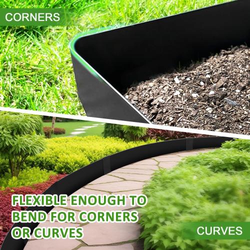 Hugeleaf Metal Landscape Edging, 6.5” H Metal Edging for Landscaping | with 11Pcs Stakes, 40” L Metal Garden Edging Pack of 10 ( 33 Feet Total Length)