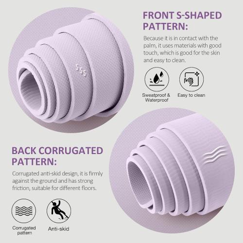 Gruper Yoga Mat Non Slip, Anti-Tear Workout Mat with Carrying Strap and Bag