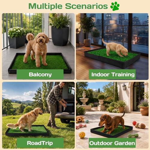 Grass Pad for Dogs Potty 22X15 Dog Grass Pad with Tray, Dog Potty Grass
