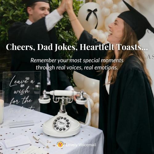 Audio Guest Book, Voicemail Phone Guestbook, White & Black