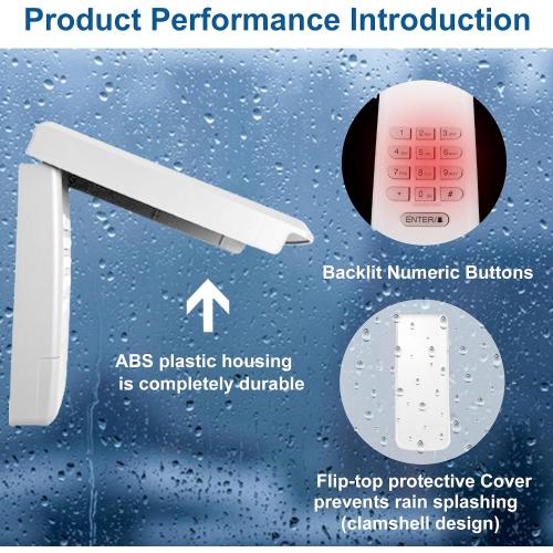 Universal Garage Door Opener Keypad for Liftmaster Chamberlain Craftsman Wayne Dalton Openers Produced Since 1993 (White)