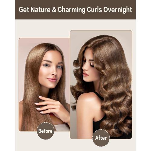 Seritant Heatless Curls Overnight with Satin Head Scarf, Velvet Hair Rollers for Blowout Look, No Heat Curling Rod for Long Thick Hair, Soft Sleep In Flexi Rods