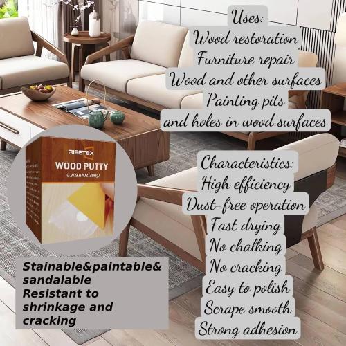 9.87 oz White Wood Filler Putty - Stainable, Paintable, Water Resistant