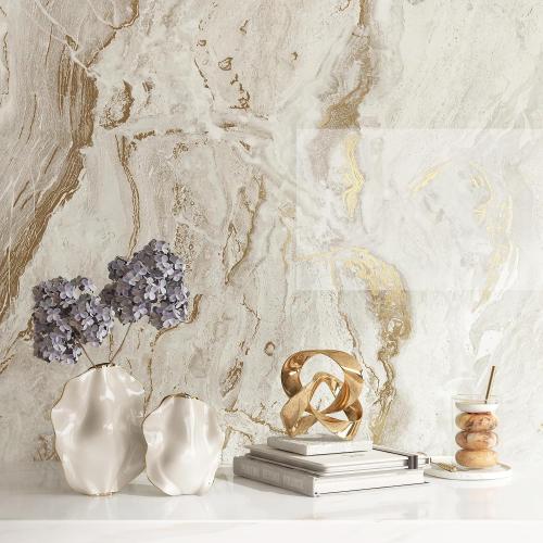 FunStick 36x200 Thick Gold Beige Marble Contact Paper Peel and Stick Countertops for Kitchen Cabinet Wallpaper Waterproof Removable Marble Wall Paper Vinyl Wrap for Bathroom Counter Tops Table Desk