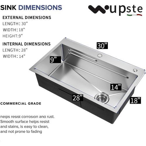 Missing faucet. Kitchen Sink 30 inch Drop in Kitchen Sink with Faucet Combo Modern Workstation Farmhouse Sinks Large Stainless Steel Single Bowl kitchen Sinks