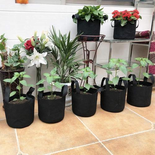 JERIA 12-Pack 20 Gallon Grow Bags, 300G Thickened Nonwoven Garden Pots,Heavy Duty Fabric Pots with Reinforced Handles