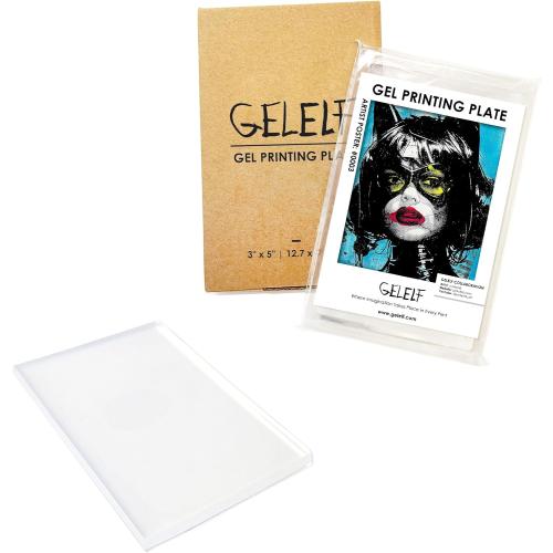 Upgraded Gel Printing Plate No Aging & Bubbling, Mini Size 3 x 5 Reusable Gel Plates for Monoprinting -Printmaking Art Supplies for Card Making, Book Press, Journaling, Scrapbooking
