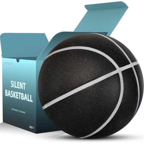 Silent Basketball Size 7 (29.5) – Grooved Airless Foam Indoor Basketball for Quiet Dribbling and Indoor Training, Pro PU Material – Achieve Real Feel Higher Bounce Quieter