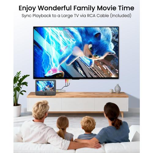 WONNIE 10 Car DVD Players, Portable DVD Player Dual Screen Play the Same or Two Different Movies with 5 Hours Rechargeable Battery, 2 AC Adapters, Headrest Mounts, All Regions, Support USB/SD/Sync TV
