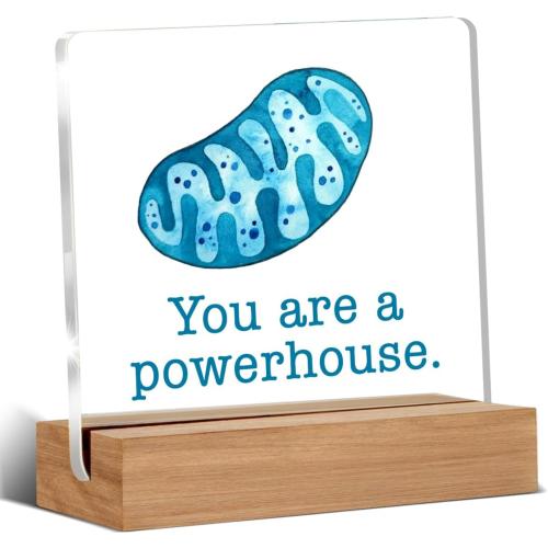 Biology Gifts for Women Men, Science Motivational Quote Sign, Acrylic Decorative Sign, 4 x 4 Inches