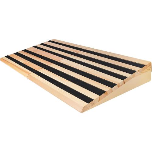 8 Rise Wooden Door Threshold Ramp for Wheelchair/Home Steps/Doorway, 2PCS