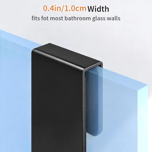 Shower Door Hooks, Towel Hooks Fit 3/8 (10mm) Glass Door, Black
