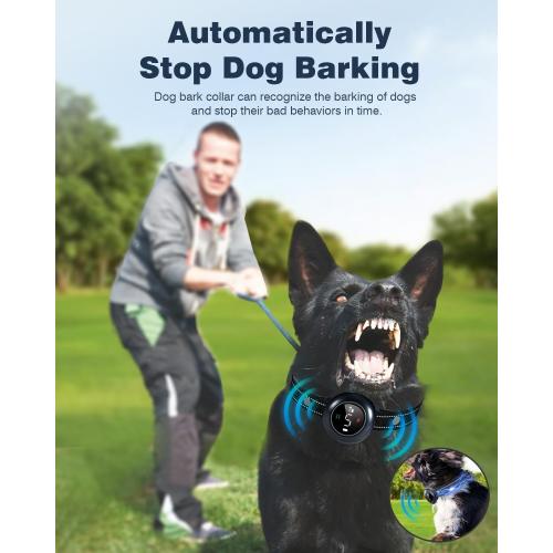 2-in-1 Dog Shock Collar & Dog Bark Collar - Smart Anti Barking Dog Training Collar with 5 Adjustable Sensitivity & 3300FT Remote for All Breeds IP67 Waterproof E-Collar