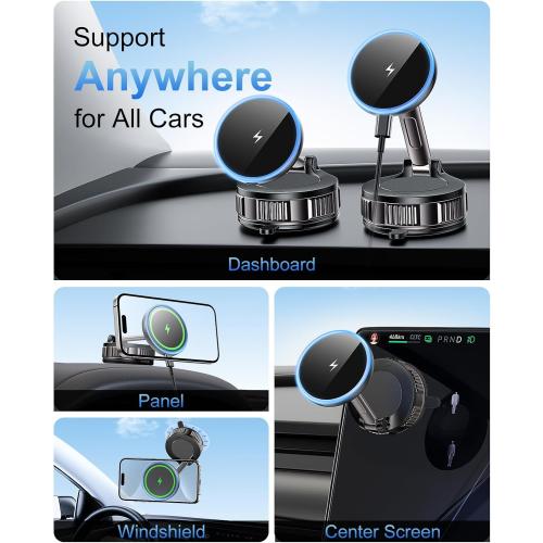 iPhone Magsafe Car Mount Charger 15W Fast Wireless Charging for Your car