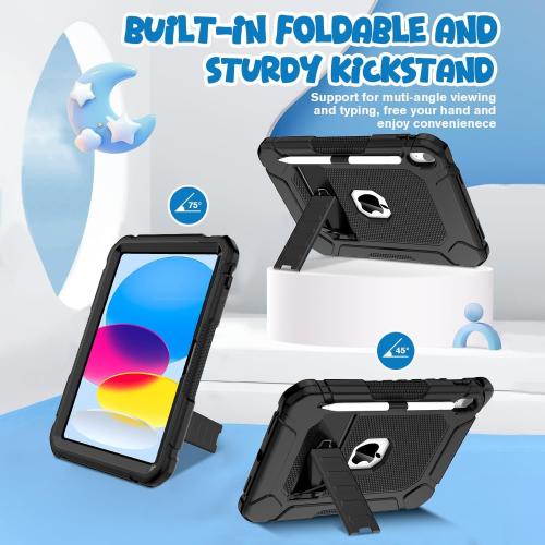 BMOUO for iPad A16 11th/10th Generation Case (11/10.9”, 2025/2022), Black