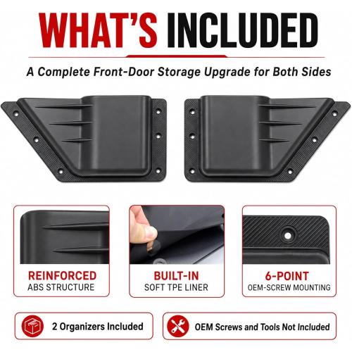 Mabett Front Door Pockets Storage Set for 2021-2026 Ford Bronco Accessories