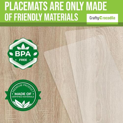Clear Plastic Placemats Set of 16, 17.5x12 Transparent Vinyl Table Mats