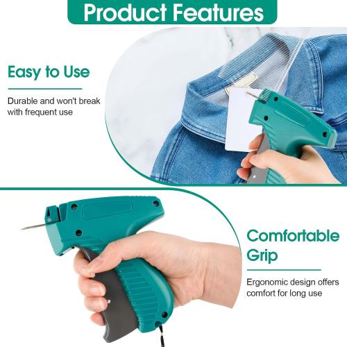 Price Tag Gun for Clothes, Retail Clothing Attacher Tagging Gun, Green