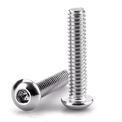1/4-20 x 1-1/4 Button Head Socket Cap Bolts Screws, 304 Stainless Steel 18-8, Allen Hex Drive, Bright Finish, Fully Machine Thread, Pack of 25