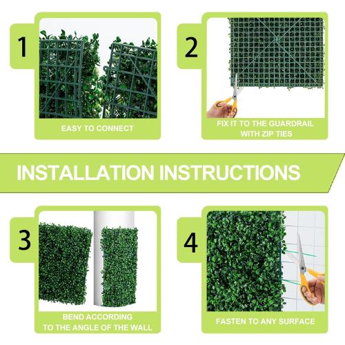 Grass Wall Panels Greenery Backdrop, UV-Anti Green Wall Decor