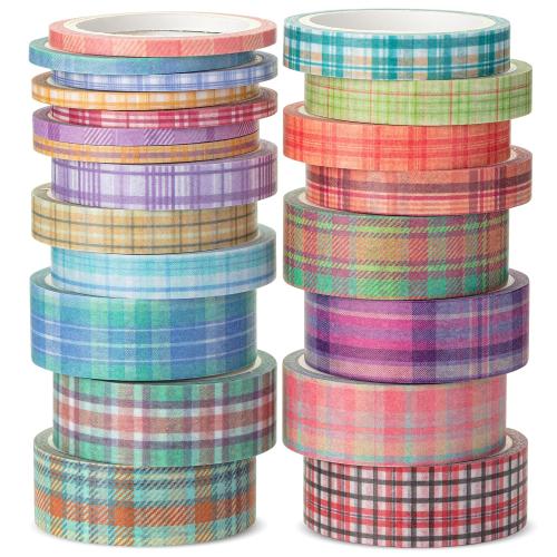 Mr. Pen- Washi Tape Set, 21 Rolls, Assorted Sizes, Plaid Design, Washi Tape for Journaling