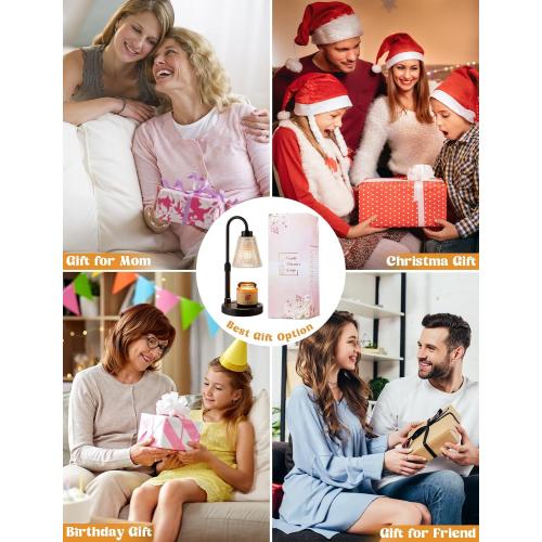 Innqoo Candle Warmer Lamp with Timer, Dimmable Candle Warmer for Jar Candles, Height Adjustable Wax Melts Warmer, Birthday Gifts for Women Mom, House Warming Gifts New Home Decor