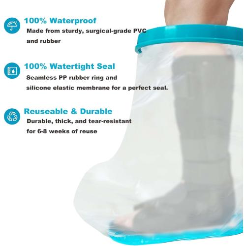 Tideshake Non-Slip Extra Wide Waterproof Leg Cast Cover for Showering, Reusable Adult Extra-Large Size Half Leg Cast Protector, Cast Bag for Shower, Cast Cover for Showering Foot
