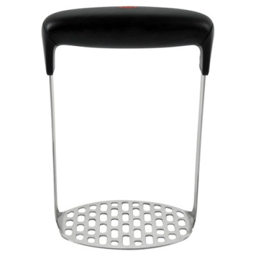 OXO Smooth Potato Masher: Stainless Steel & Plastic, Dishwasher-Safe, Black, Good Grips, Best Masher, 7.2 Length