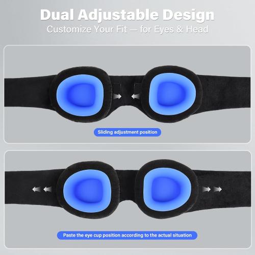 Sleep Mask for Dry Eyes, 100% Blackout Hydrating Sleeping Mask Black