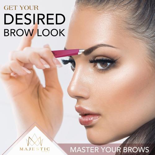Majestic Bombay Fine Point   Slant Tweezers for Women and Men – Splinter Ticks, Facial, Brow and Ingrown Hair Removal–Sharp, Needle Nose, Surgical Tweezers Precision best tweezers for chin hair