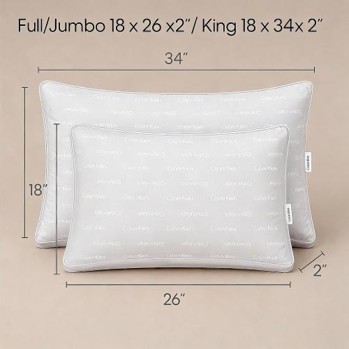 Calvin Klein Luxury Hotel Pillows Queen Size Set of 2 Medium Soft