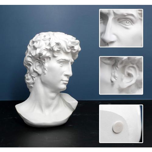 YUEOECOR 12in Greek Statue of David, Classic Roman Mini Bust Greek Mythology Sculpture for Home Decor