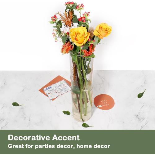 Tall Vases for Centerpieces, Clear Acrylic Cylinder Vase, 4 W x 16 H Round Vase, Decorative Centerpieces Flower Vases for Wedding, Home