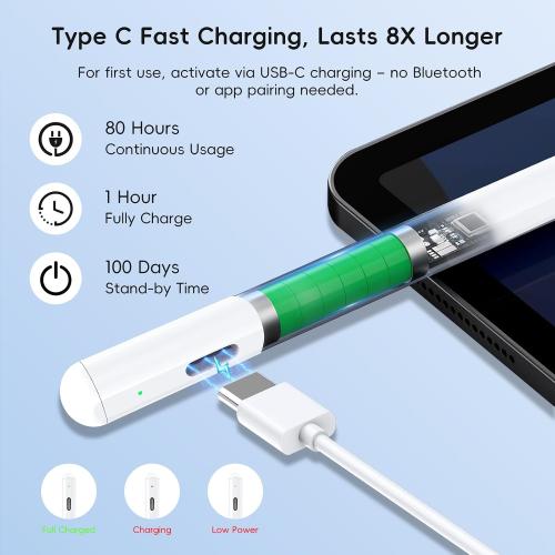 Rechargeable MPP 2.0 Tilt Pen for HP/Surface/Kobo, 4096 Pressure & Magnetic