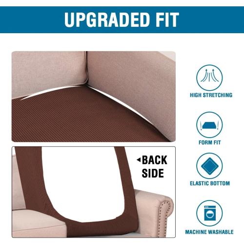 H.VERSAILTEX Super Stretch Individual Chaise Cover Sectional Couch Covers for L Shaped Sofa Both Left/Right Featuring Thick Jacquard Textured Twill Fabric (1 Piece Chaise Cover, Burnt Brick)