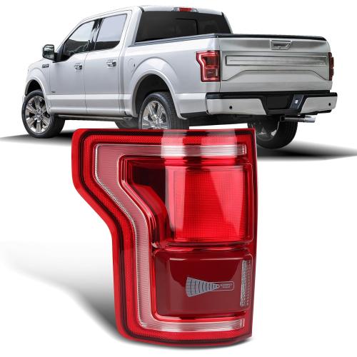 LED Tail Lights Assembly wiht Blind Spot Compatible with 2015 2017 Ford F150 King Ranch/Lariat/Limited/Platinum Taillight Rear Brake Lamp Signal Assembly OE:HL3Z13405D (Left Driver Side)