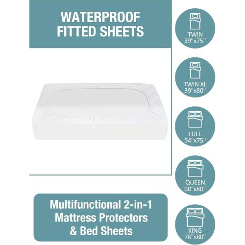 Bedecor Queen Waterproof Mattress Protector,for 9-18 Inch Deep