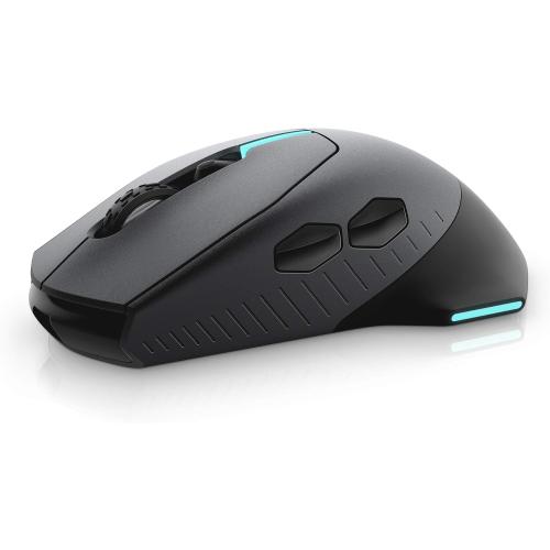 Alienware Wired/Wireless Gaming Mouse AW610M - 16000 DPI Optical Sensor, 350 Hour Rechargeable Battery, 7 Buttons, 3-ZONE 16.8m AlienFX RGB Lighting, Ergonomic - Dark Side of the Moon