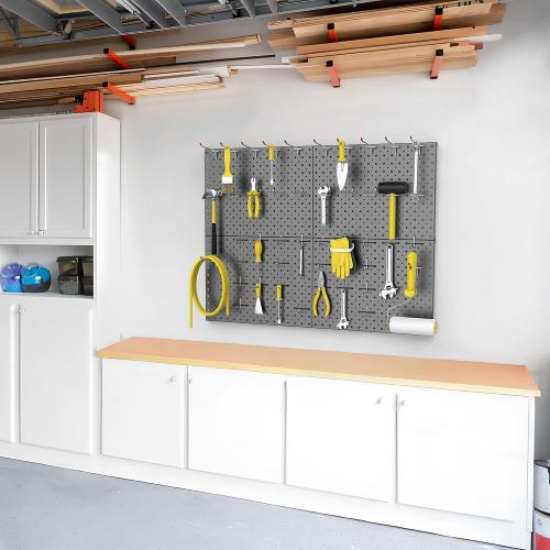 WALMANN 4-Pack 12x16 Metal Pegboard Panels, Tool Organizer Pegboard