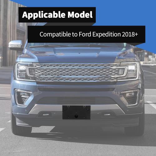 Voodonala for Ford Expedition 2018-2024 Front License Plate Frame Hanging License Plate Frame Bracket Compatible with Ford Expedition 2018-2024(Black)