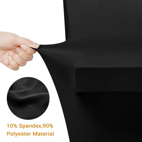 Eurmax USA 2-Pack Spandex Table Cover 5 ft. Fitted 30  Colors Polyester Tablecloth Stretch Spandex Table Cover-Table Toppers,5 FT Table Cover Open Back（Black）