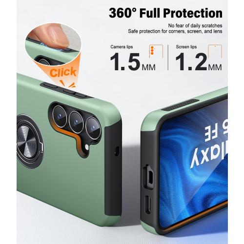 JAME for Samsung Galaxy S25 FE Case Ring Stand Shockproof Phone Case
