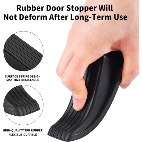 Door Stoppers, 2 Pack Premium Rubber Door Stoppers for Bottom of Door Security Rubber, Door Stopper Wedge for Carpet Heavy Duty Door