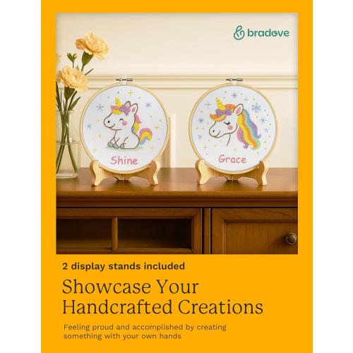 Bradove Unicorns Embroidery Kit for Beginners with Patterns