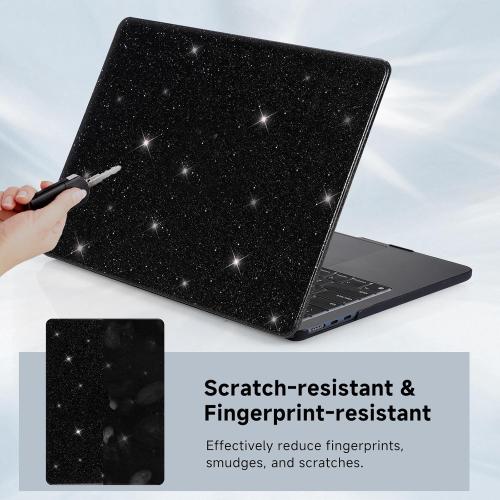 COLOR GREEN ❗❗Funut for Air 13 inch Case M5 M4 M3 M2 2026 2025-2022 A3449 A3240 A3113 A2681, MacBook Air 13 inch Cover Shiny Sparkle Bling PU Leather Hard Shell Case & Keyboard Cover,Glitter GREEN